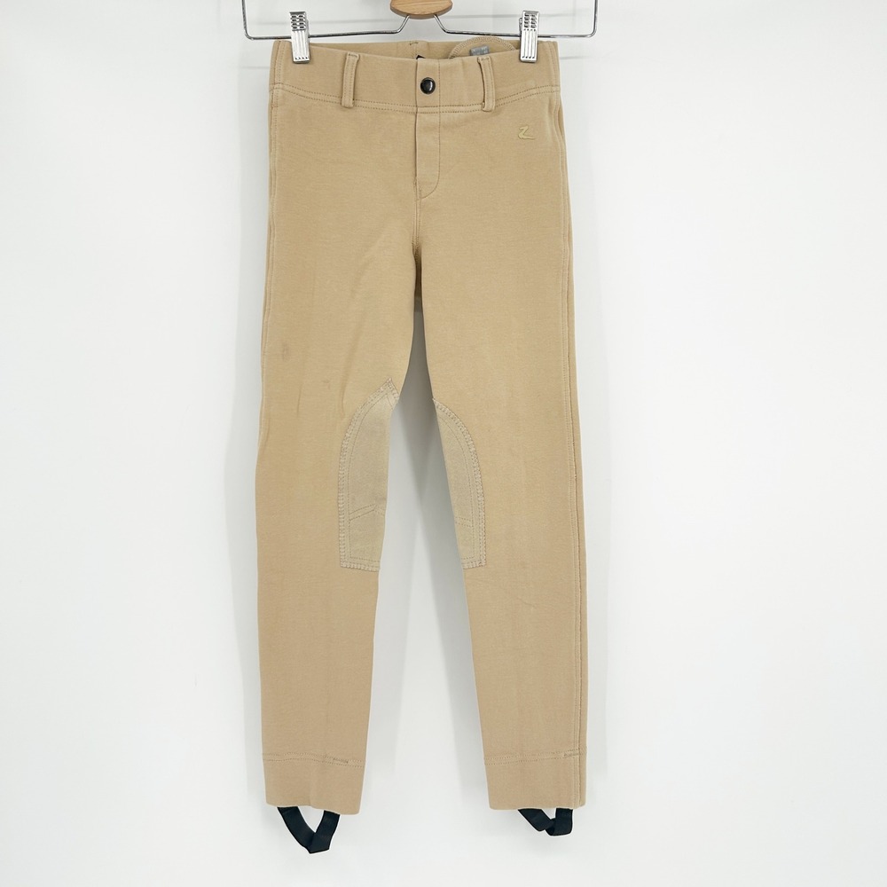 Horze Kids Horseback Riding Breeches Tan Stirrup Bottoms Equestrian Pants Size L